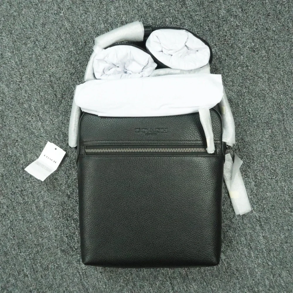 Coach Bag Black Houston Flight Signature Leather Travel Crossbody